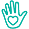 icon of a hand with a heart in the middle