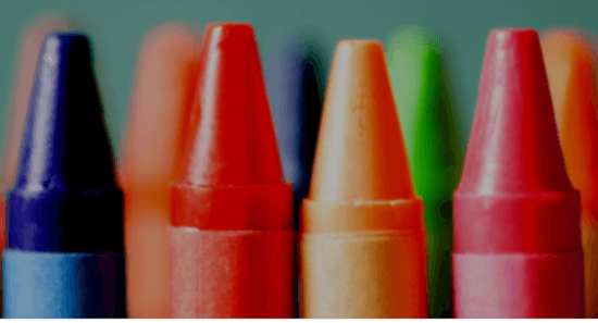 crayons used by early childhood students