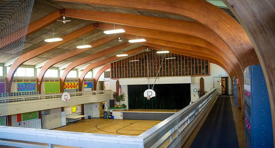gymnasium basketball court