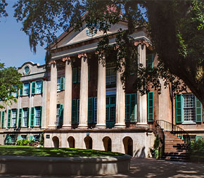 outside view of college campus building